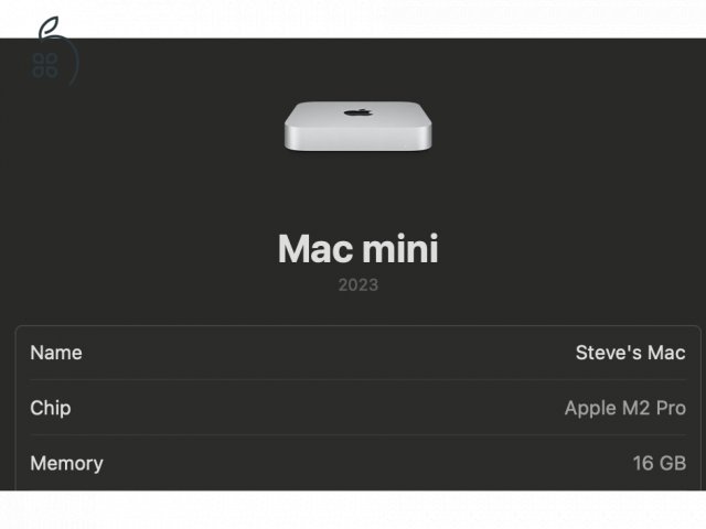 Apple Mac mini 2023, M2 Pro 512 GB (hibátlan állapot, AppleCare: 2026.09.17.)