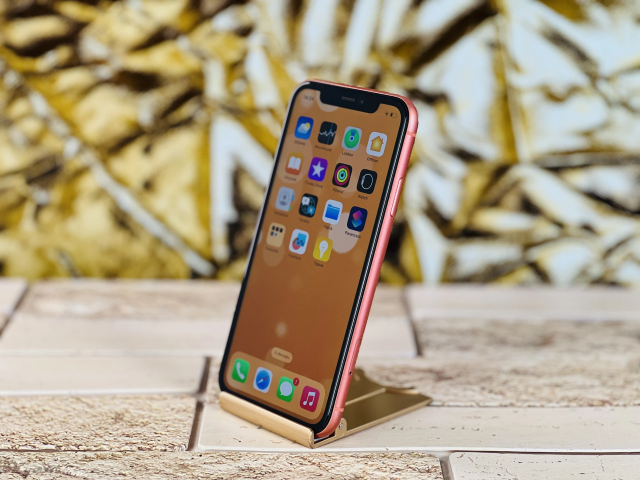 iPhone XR 256 GB Coral 100% akku szép állapotú - 12 HÓ GARANCIA