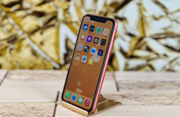 iPhone XR 256 GB Coral 100% akku szép állapotú - 12 HÓ GARANCIA