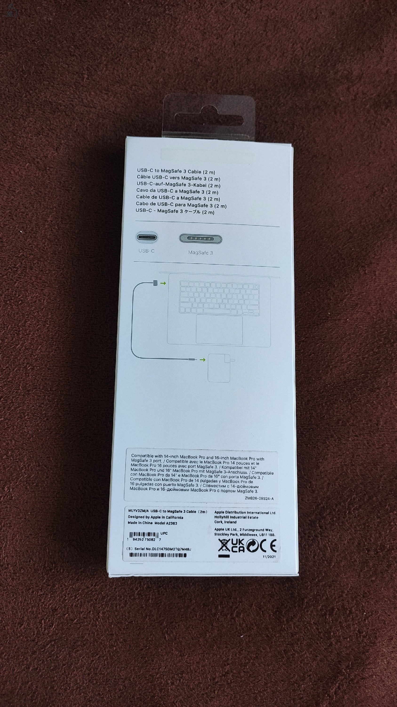 Apple Magsafe 3 kábel eladó (eredeti, bontatlan, 2m)