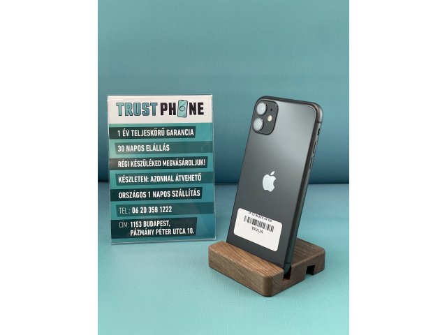 !! 1 ÉV GARANCIA !! iPhone 11 Black 64 GB – TRU125 – 100% AKKU