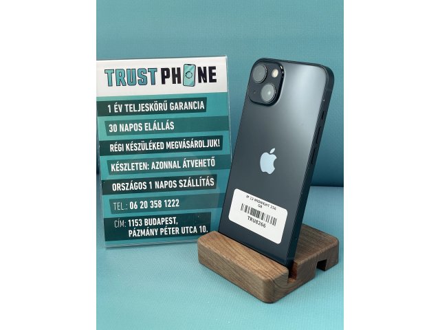 !! 1 ÉV GARANCIA !! iPhone 13 Midnight 256 GB – TRU8265 – 99% AKKU