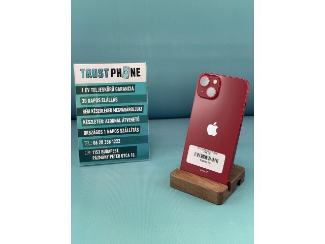 !! 1 ÉV GARANCIA !! iPhone 13 PRODUCT RED 256 GB – TRU8270 – 100% AKKU