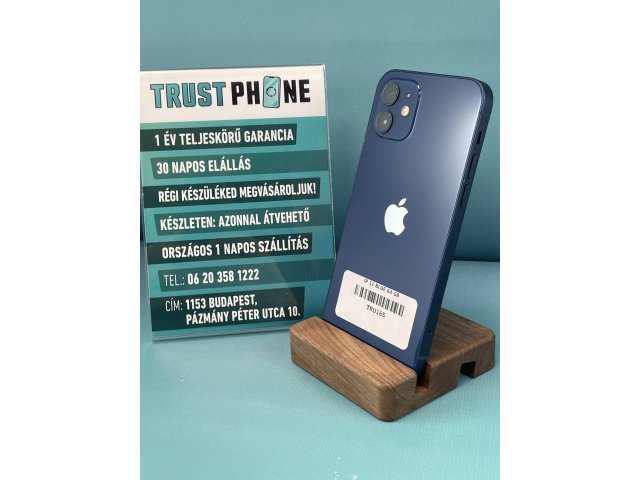 !! 1 ÉV GARANCIA !! iPhone 12 Blue 64 GB – TRU165 – 100% AKKU