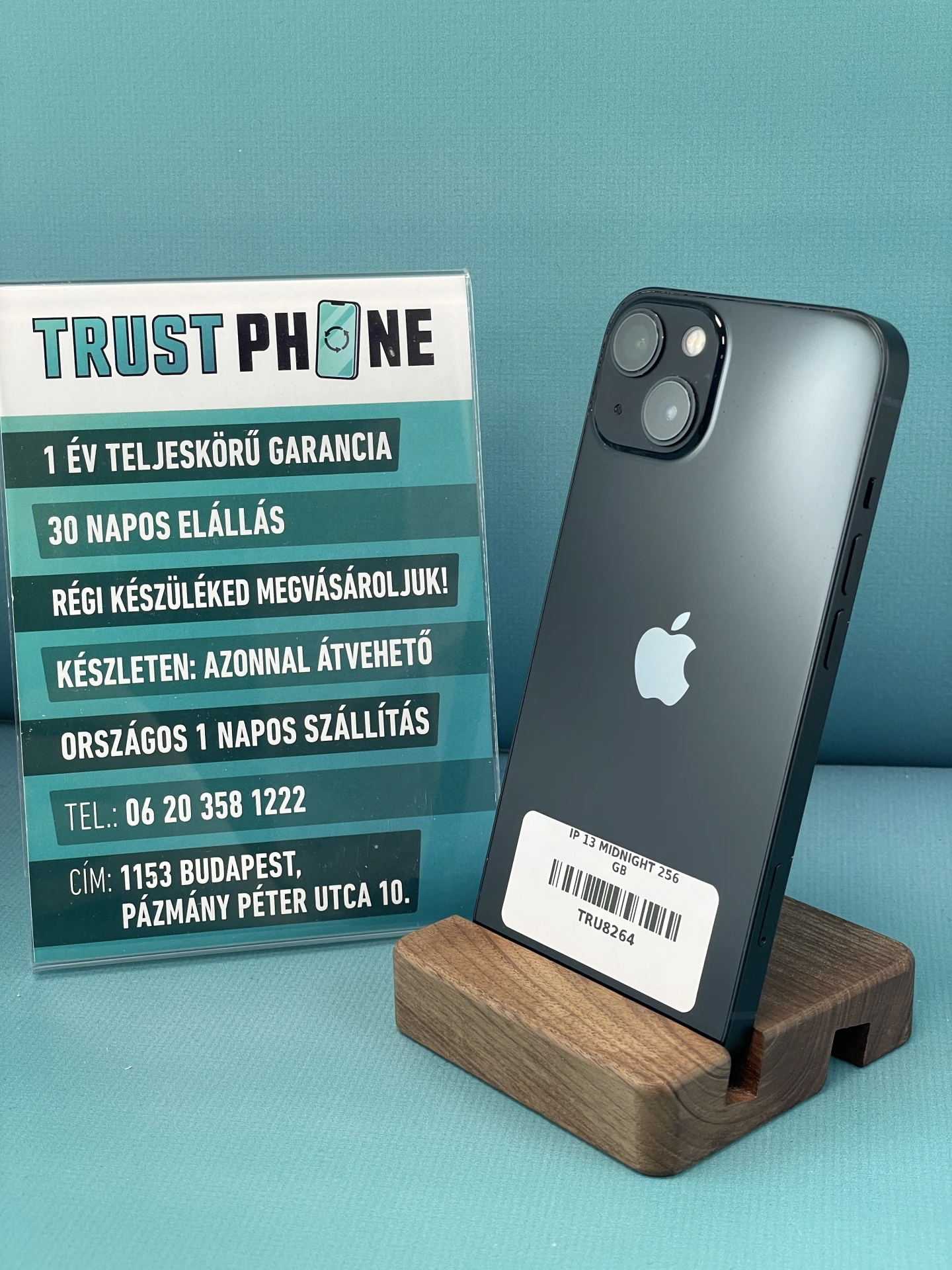 !! 1 ÉV GARANCIA !! iPhone 13 Midnight 256 GB – TRU8264 – 94% AKKU