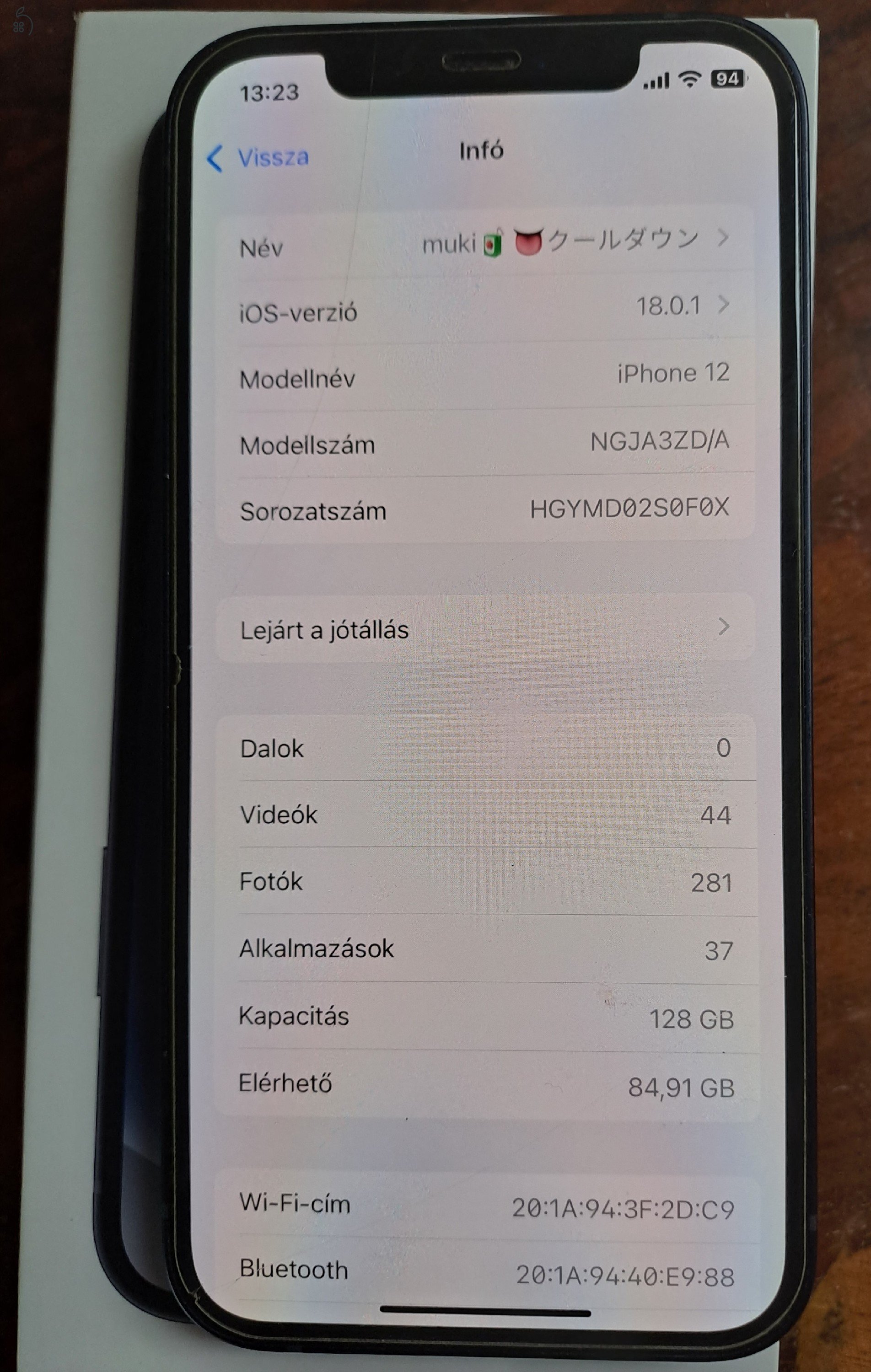 iPhone 12 Black 128GB (karcmentes)