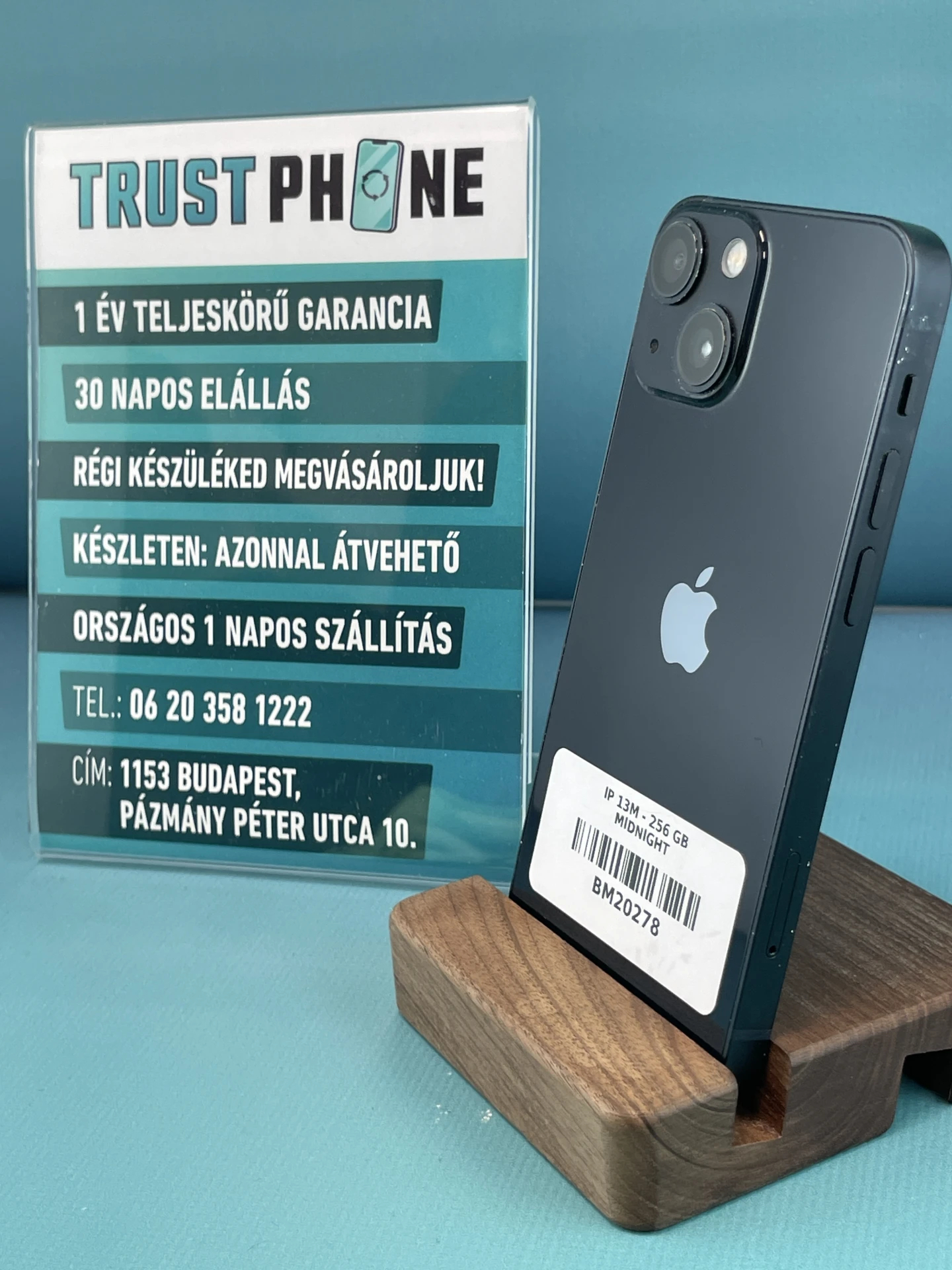 !! 1 ÉV GARANCIA !! iPhone 13 Mini Midnight 256 GB – BM20278 – 100% AKKU