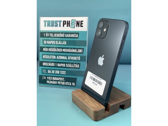 !! 1 ÉV GARANCIA !! iPhone 12 Black 64 GB – TRU156 – 100% AKKU