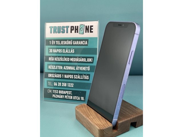 !! 1 ÉV GARANCIA !! iPhone 12 Purple 64 GB – TRU8134 – 100% AKKU