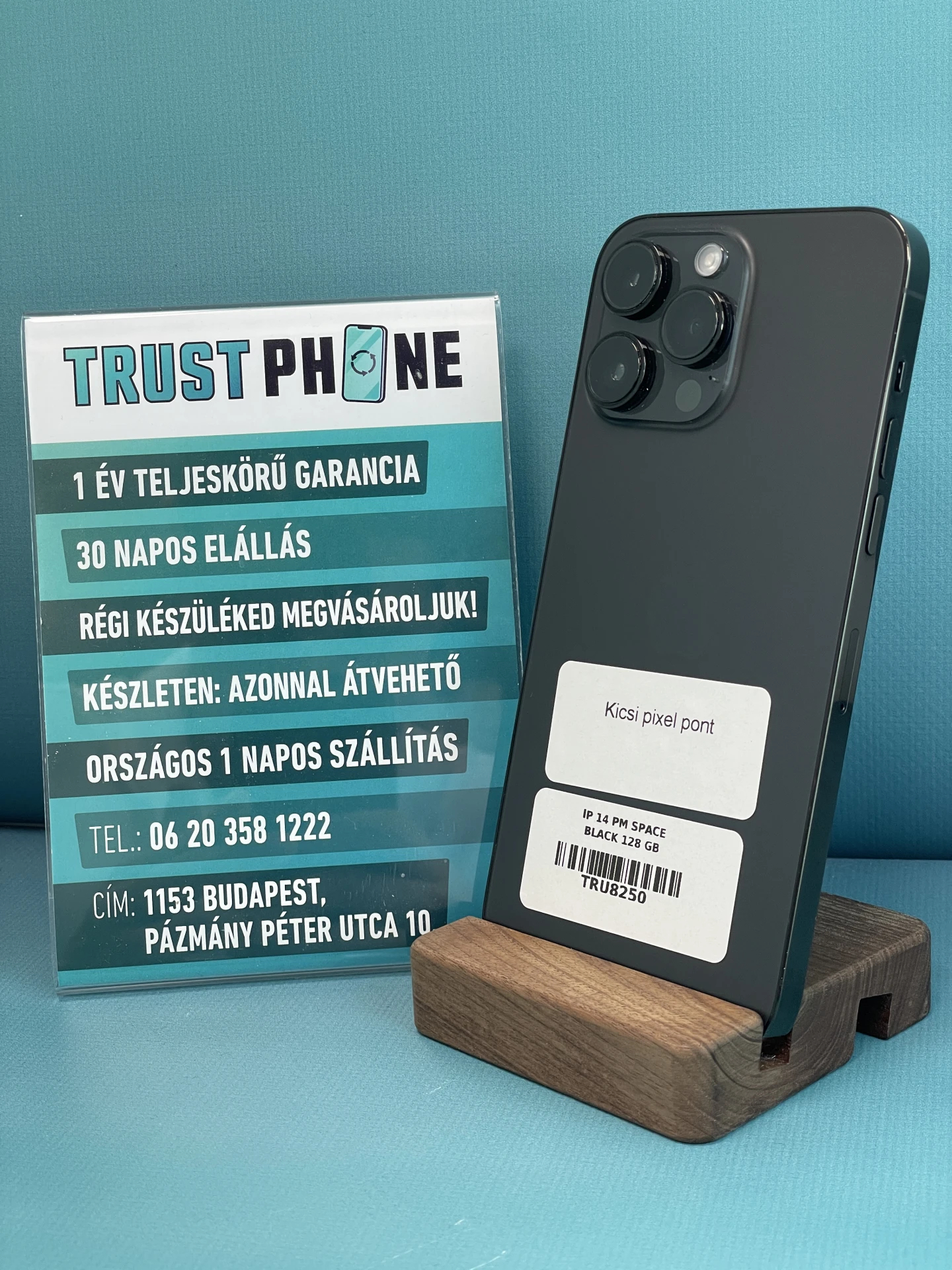 !! 1 ÉV GARANCIA !! ! AKCIÓ ! iPhone 14 Pro Max Space Black 128 GB – TRU8250 – 98% AKKU