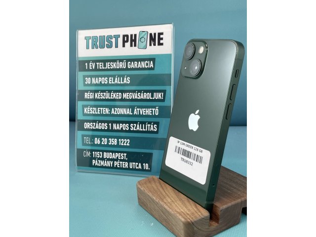 !! 1 ÉV GARANCIA !! iPhone 13 Mini Green 128 GB – TRU8332 – 100% AKKU