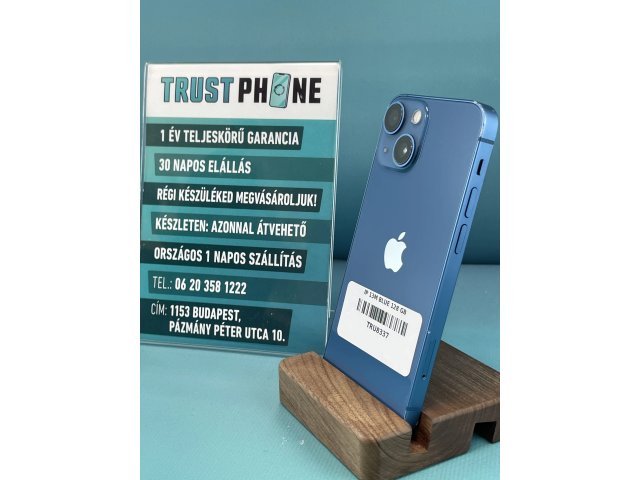 !! 1 ÉV GARANCIA !! iPhone 13 Mini Blue 128 GB – TRU8337 – 100% AKKU