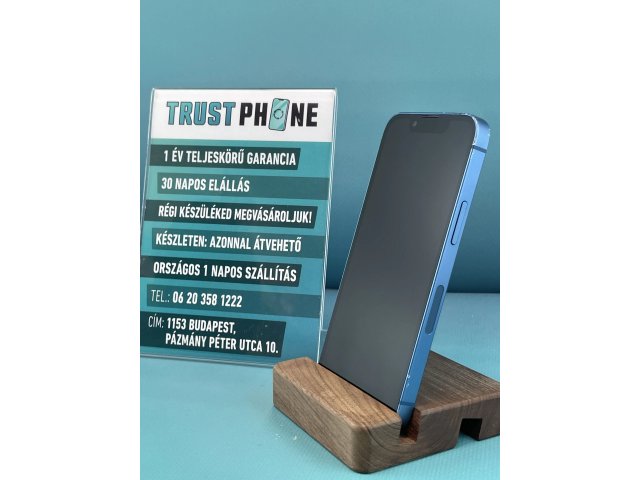 !! 1 ÉV GARANCIA !! iPhone 13 Mini Blue 128 GB – TRU8337 – 100% AKKU