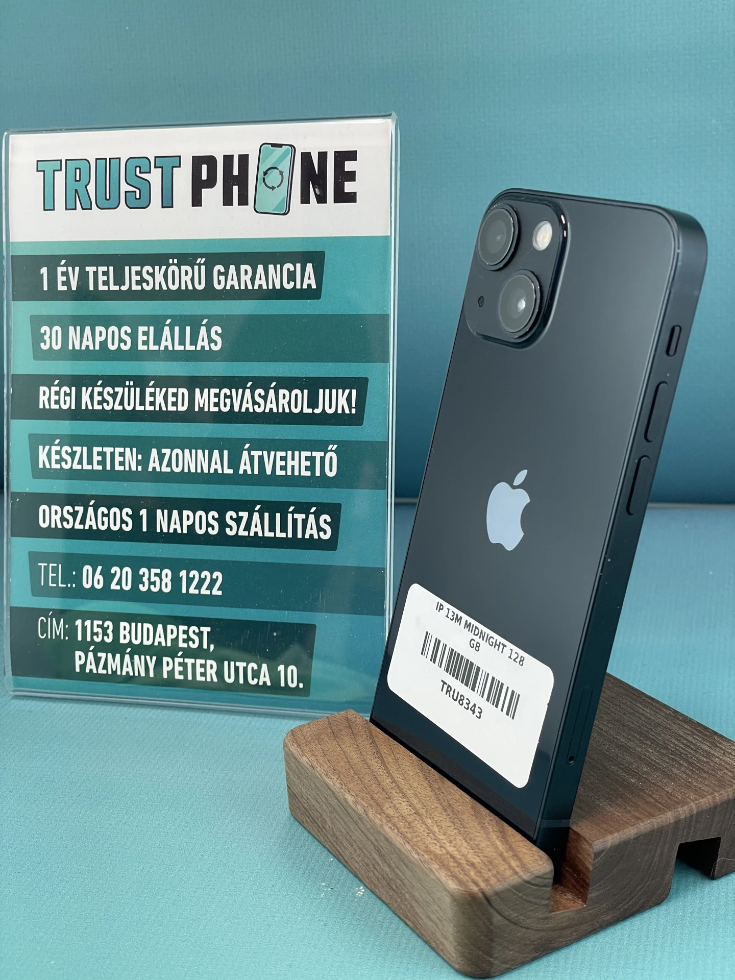 !! 1 ÉV GARANCIA !! ! BLACK NOVEMBER ! iPhone 13 Mini Midnight 128 GB – TRU8343 – 100% AKKU