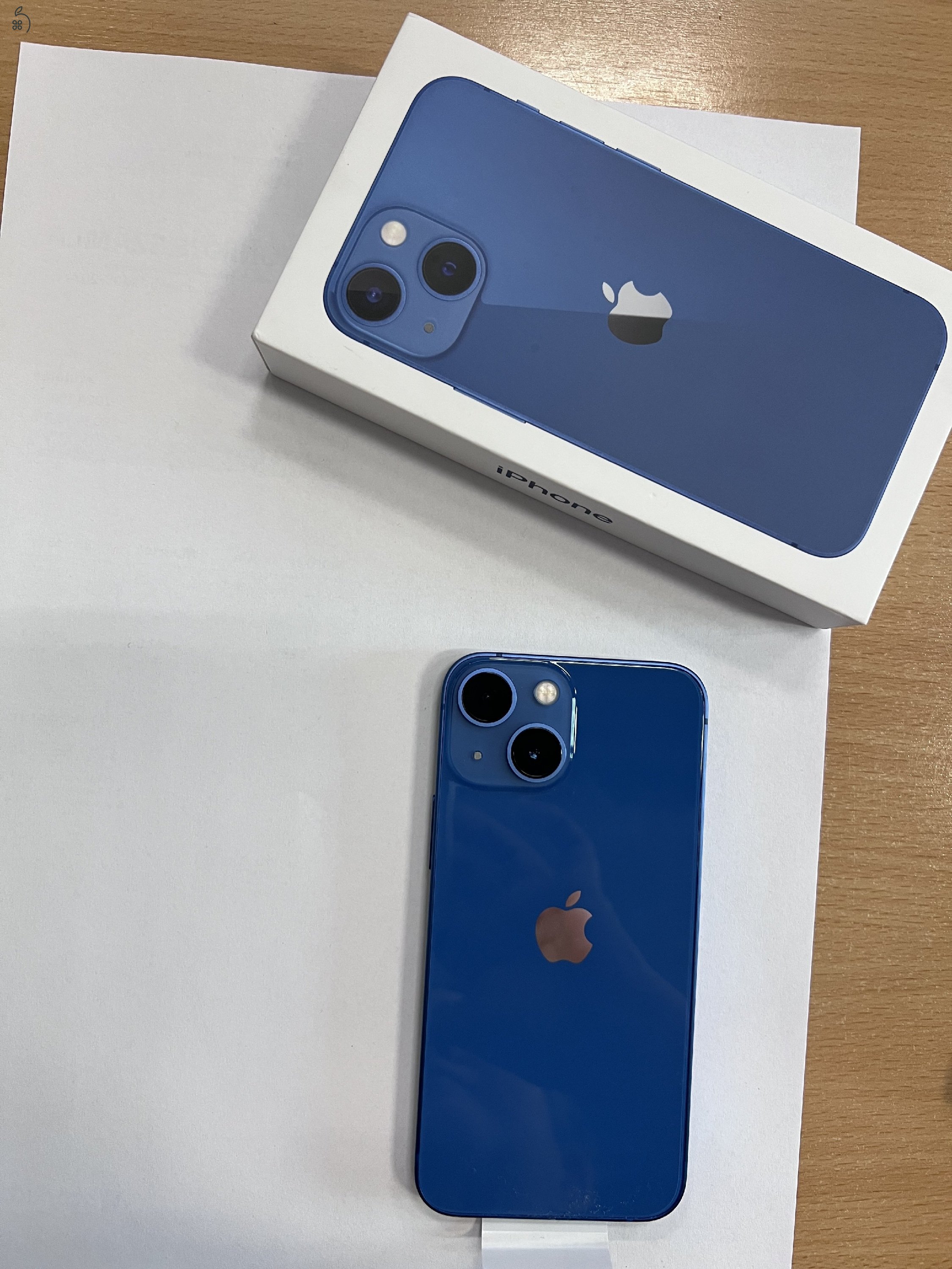 Gyári független IPhone 13 mini, 128 GB,  100% akkumlátorral - blue