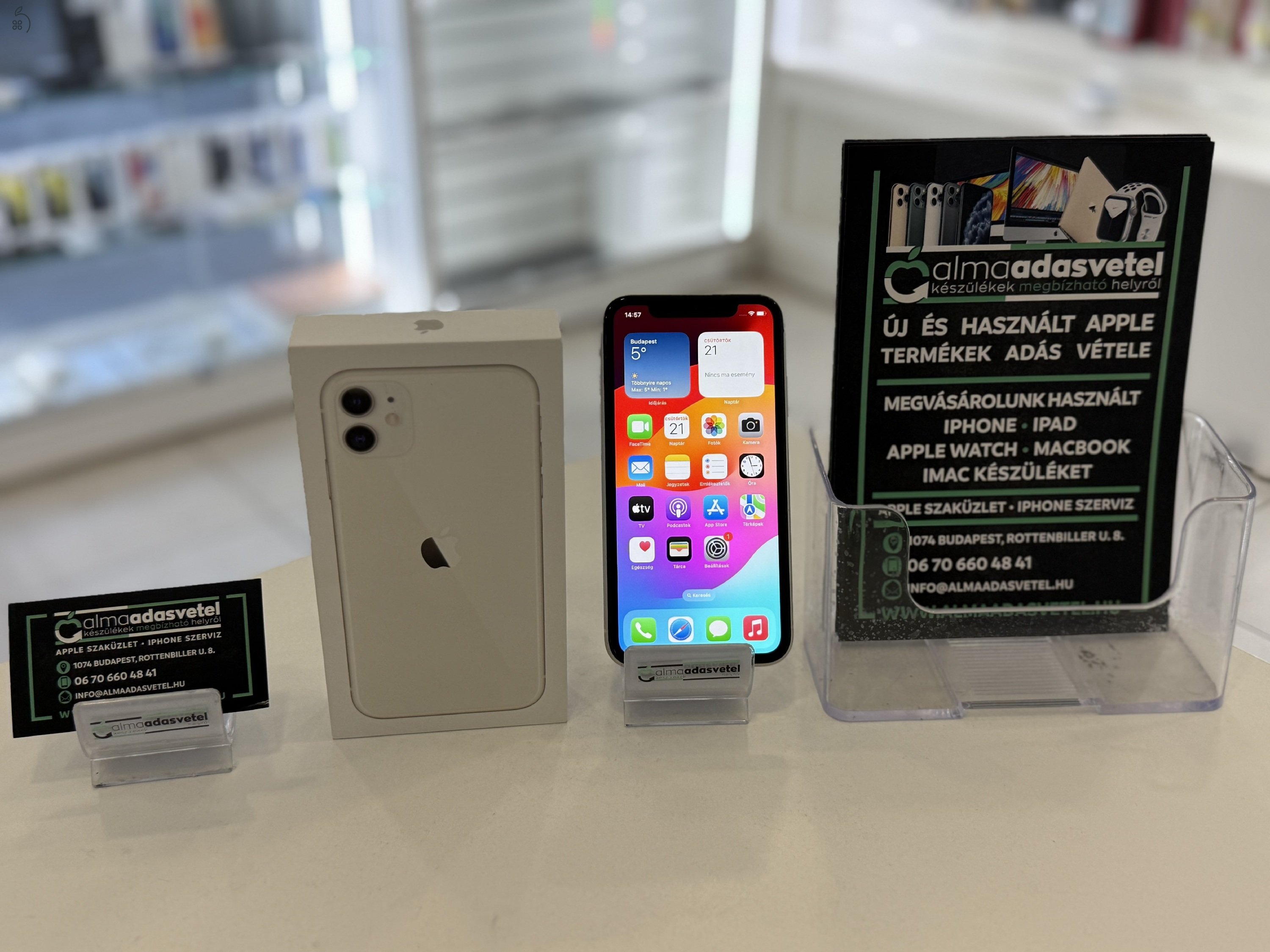 iPhone 11 64GB Független Megkímélt/1-3 Hónap gar./Akku 100%/p3848