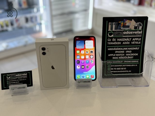 iPhone 11 64GB Független Megkímélt/1-3 Hónap gar./Akku 100%/p3848