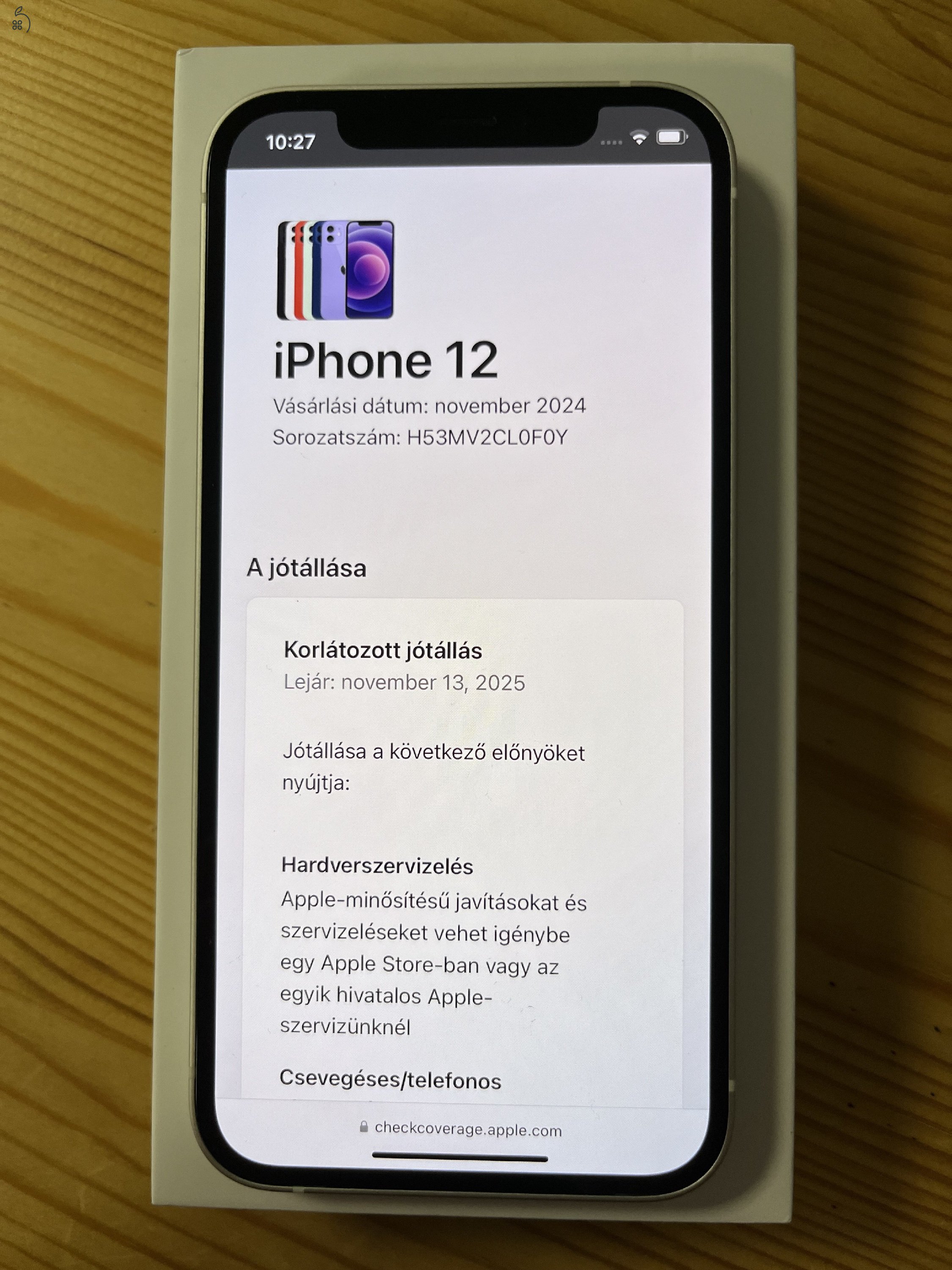 iPhone 12 128GB Új! Apple garancia 2025.11.13.-ig + 1 év jótállás!