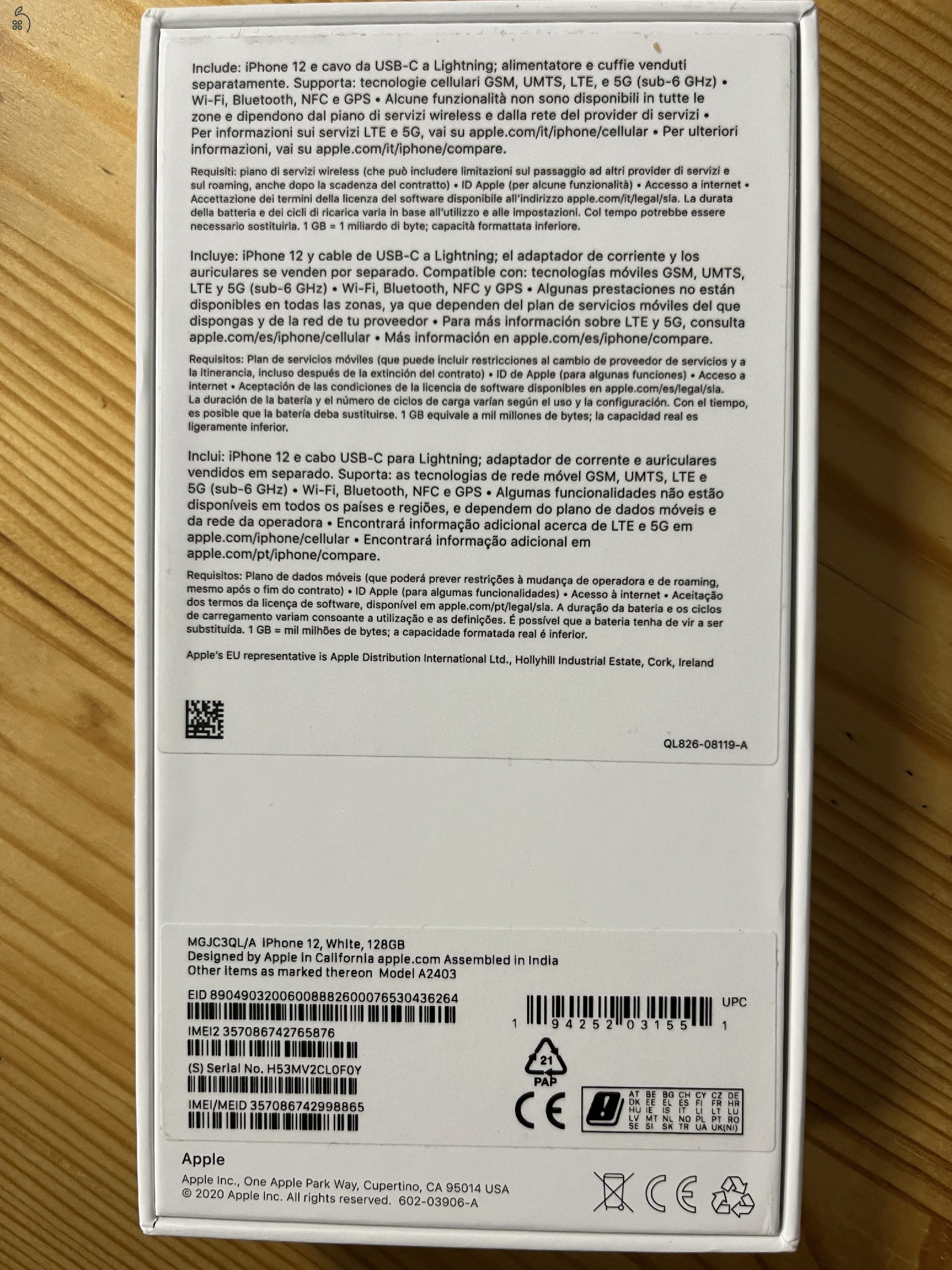 iPhone 12 128GB Új! Apple garancia 2025.11.13.-ig + 1 év jótállás!