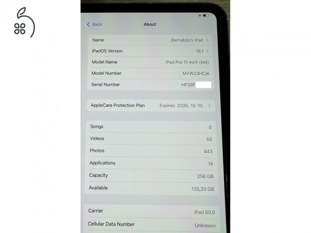 Tökéletes állapotú, szinte új iPad Pro 11-inch 2024 (M4), WiFi + Cellular, 256GB, + Pencil Pro + Magic Keyboard (US) + Smart Folio