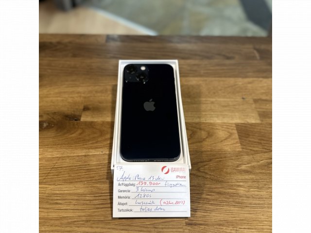 57. Apple iPhone 13 Mini - 128 GB - Fekete - Kártyafüggetlen -100% AKKU