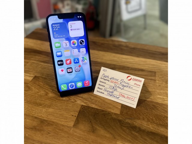 125. Apple iPhone 13 Mini - 128 GB - Fekete - Kártyafüggetlen -100% AKKU