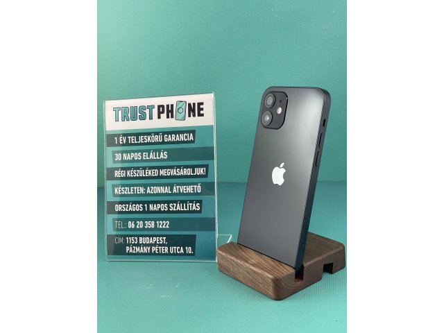 !! 1 ÉV GARANCIA !! iPhone 12 Mini Black 128 GB – TRU8207 – 100% AKKU