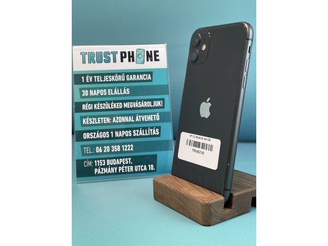 !! 1 ÉV GARANCIA !! iPhone 11 Black 64 GB – TRU8230 – 98% AKKU