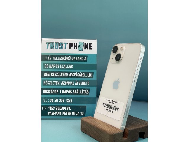 !! 1 ÉV GARANCIA !! iPhone 13 Mini Starlight 256 GB – TRU8301 – 100% AKKU