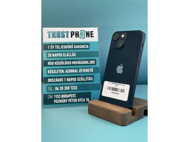 !! 1 ÉV GARANCIA !! iPhone 13 Mini Midnight 128 GB – TRU8309 – 100% AKKU