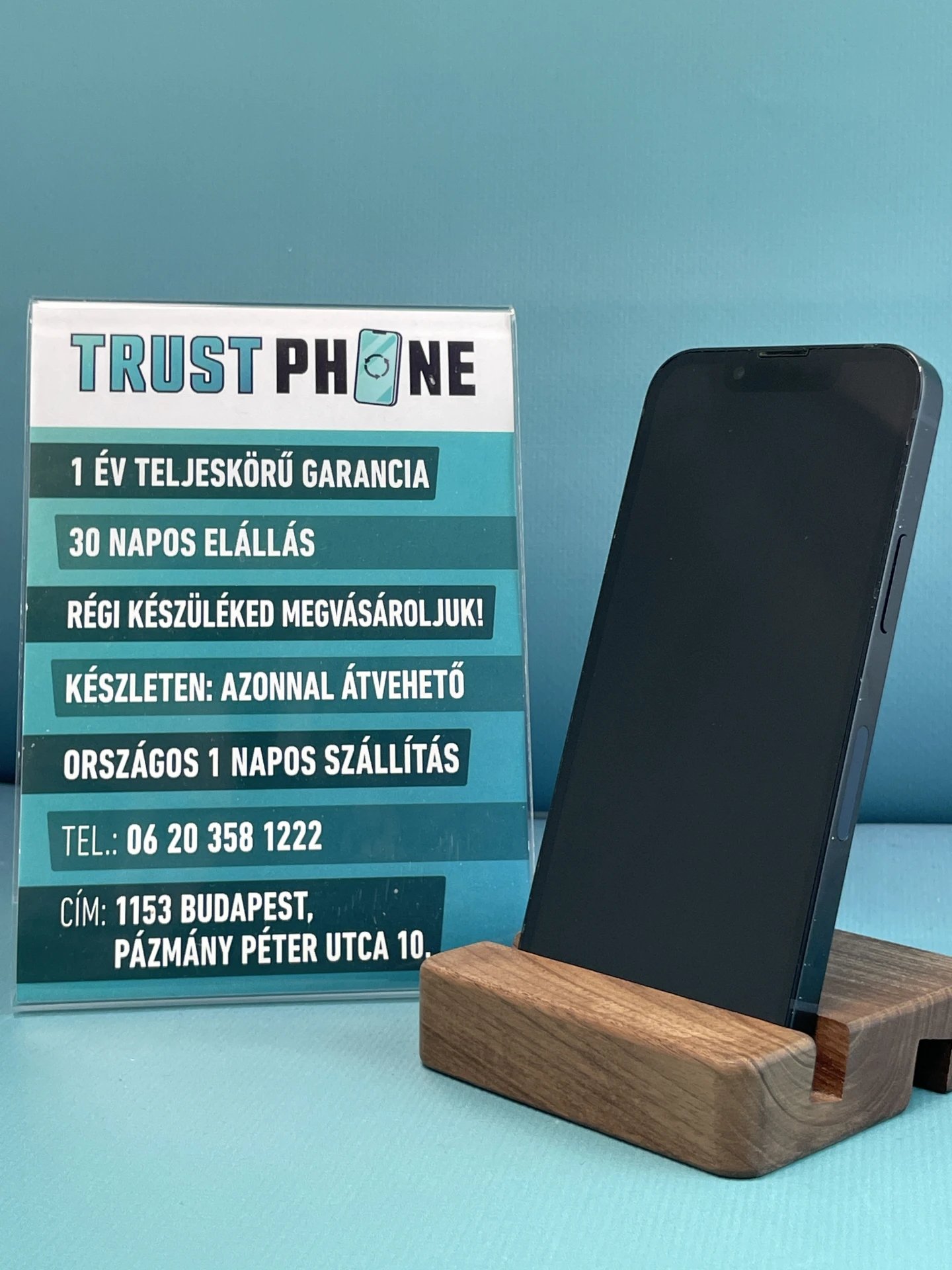 !! 1 ÉV GARANCIA !! iPhone 13 Mini Midnight 128 GB – TRU8309 – 100% AKKU