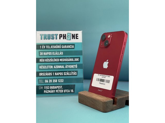 !! 1 ÉV GARANCIA !! iPhone 13 Mini PRODUCT RED 128 GB – TRU8311 – 100% AKKU