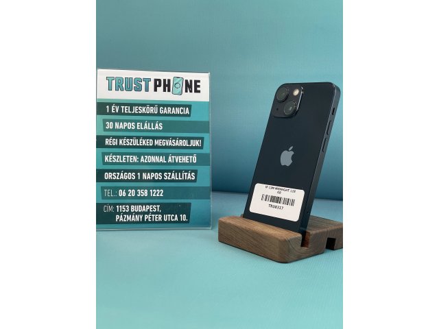 !! 1 ÉV GARANCIA !! iPhone 13 Mini Midnight 128 GB – TRU8317 – 100% AKKU