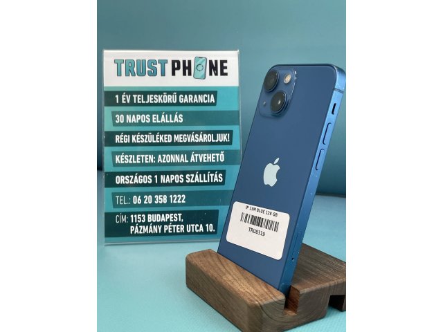 !! 1 ÉV GARANCIA !! iPhone 13 Mini Blue 128 GB – TRU8319 – 100% AKKU