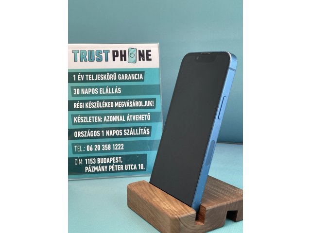 !! 1 ÉV GARANCIA !! iPhone 13 Mini Blue 128 GB – TRU8319 – 100% AKKU