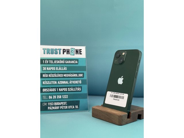 !! 1 ÉV GARANCIA !! iPhone 13 Mini Green 128 GB – TRU8328 – 100% AKKU