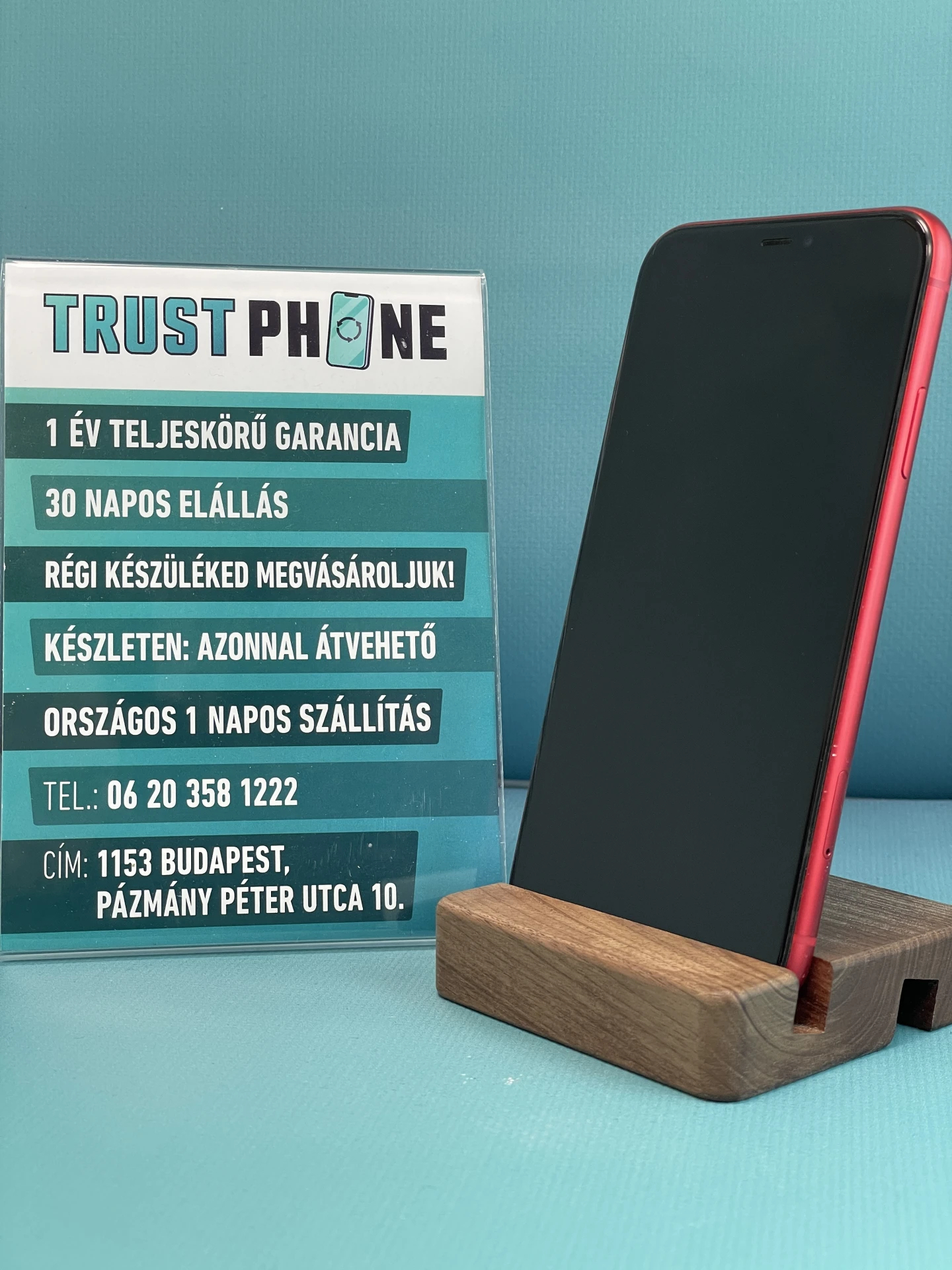 !! 1 ÉV GARANCIA !! iPhone 11 PRODUCT RED 128 GB – TRU8350 – 100% AKKU