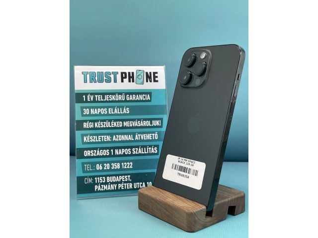 !! 1 ÉV GARANCIA !! iPhone 14 Pro Max Space Black 128 GB – TRU8354 – 100% AKKU