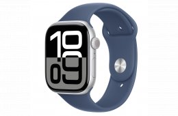 Apple Watch Series 10 GPS 46mm - Silver Aluminium Case/ Denim Sport Band - M/L