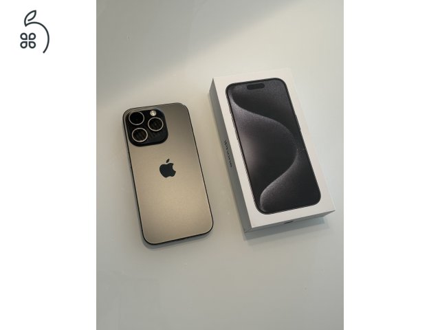 Eladó iPhone 15 Pro 128GB 100% karcmentes, Apple garancia + Ajándék üvegfólia és tok.