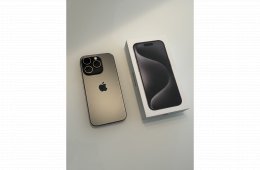 Eladó iPhone 15 Pro 128GB 100% karcmentes, Apple garancia + Ajándék üvegfólia és tok.