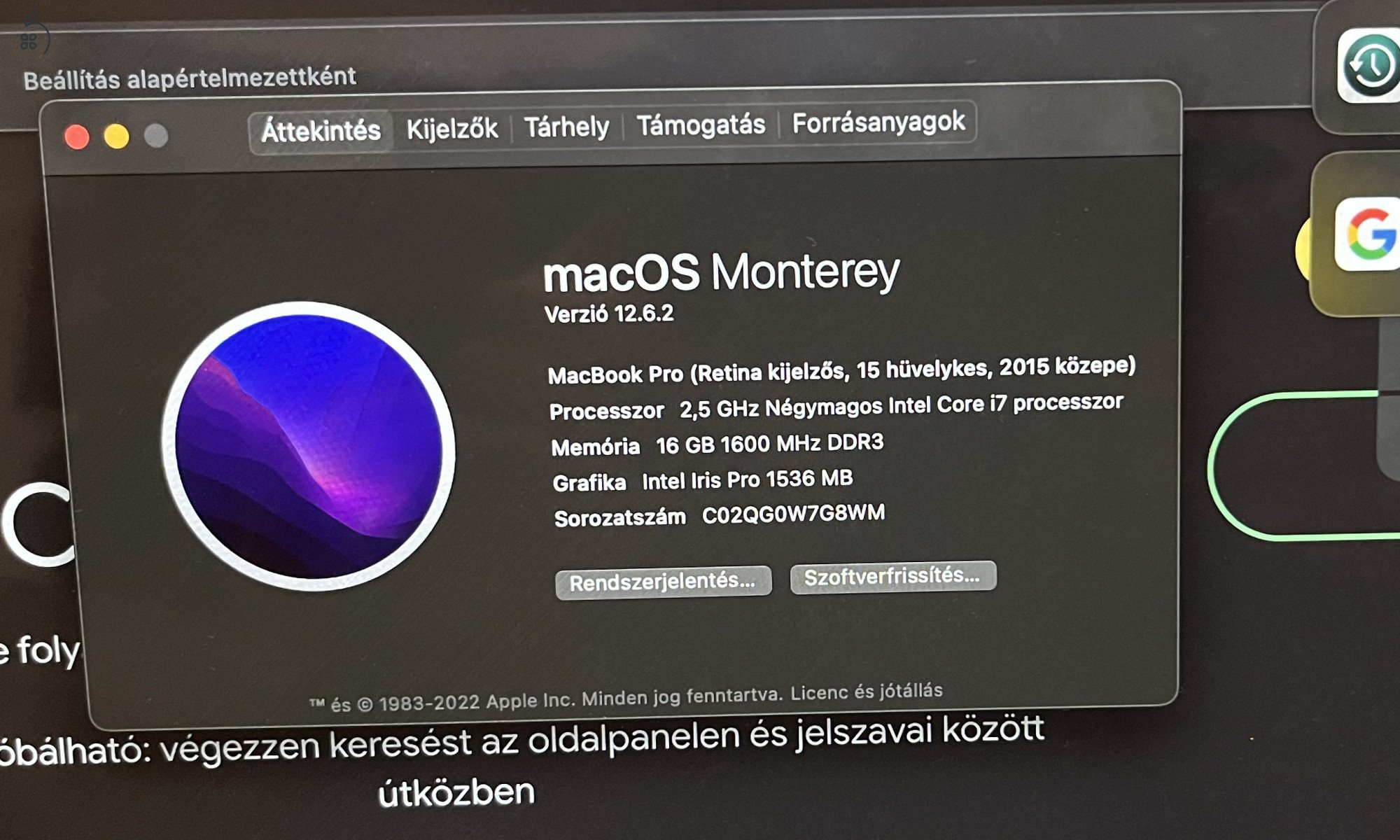 alig használt MacBook Pro 15