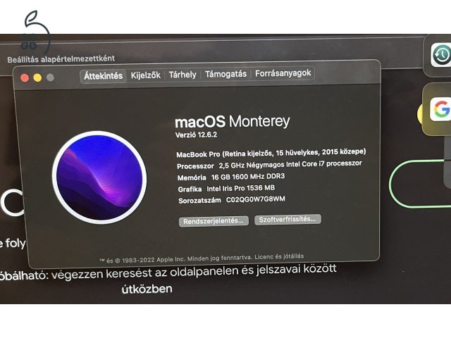 alig használt MacBook Pro 15