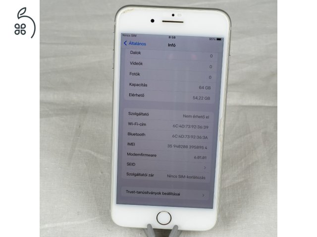 iPhone 8 Plus 64GB 77% független, első tulaj, Silver