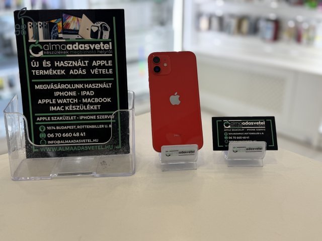 iPhone 12 Red 64GB Független Használt/1-3 hónap gar./Akku84%/p3860/