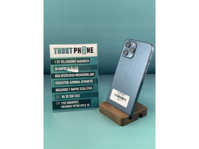 !! 1 ÉV GARANCIA !! iPhone 12 Pro Max Pacific Blue 256 GB – TRU137 – 100% AKKU