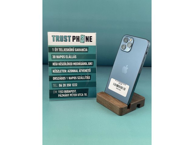 !! 1 ÉV GARANCIA !! iPhone 12 Pro Pacific Blue 128 GB – TRU140 – 100% AKKU