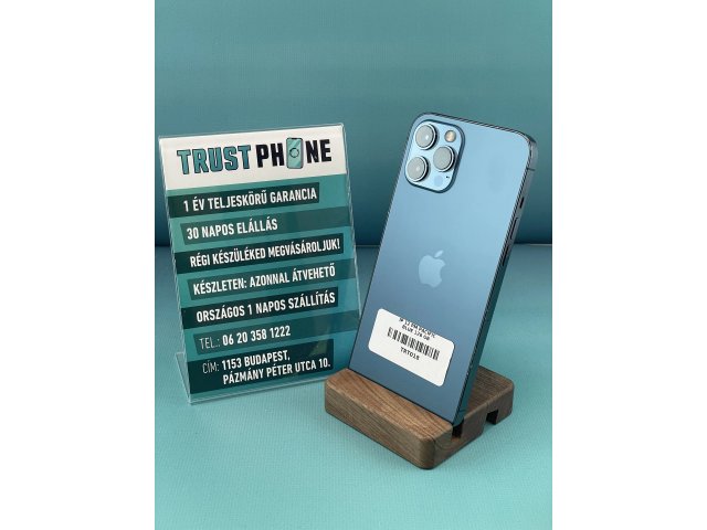 !! 1 ÉV GARANCIA !! iPhone 12 Pro Max Pacific Blue 128 GB – TRT018 – 89% AKKU