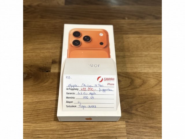 103. Apple iPhone 17 Pro - 256 GB - Cosmic Orange - Új.