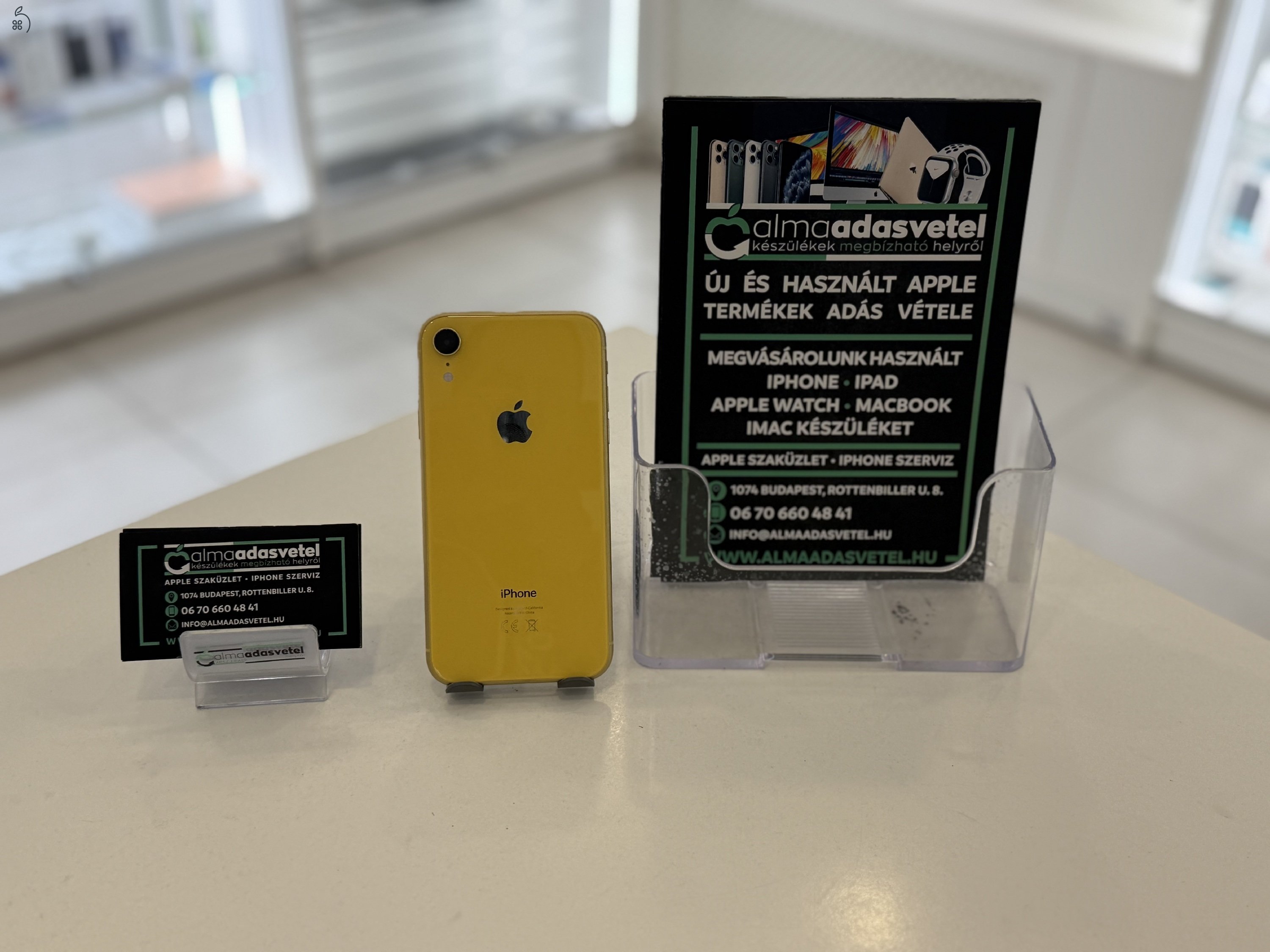 iPhone XR 64GB Független Sárga Mint Az Új/1-3 hónap gar./Akku 100%/p3870